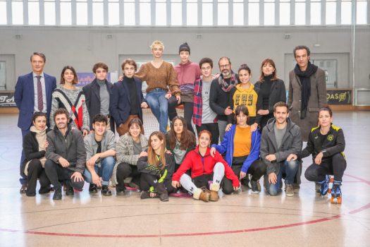 L'equip de la sèrie TV3 'Les de l''Hoquei' al Pavelló