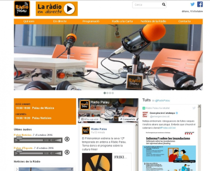 Pàgina principal nova pàgina web Ràdio Palau