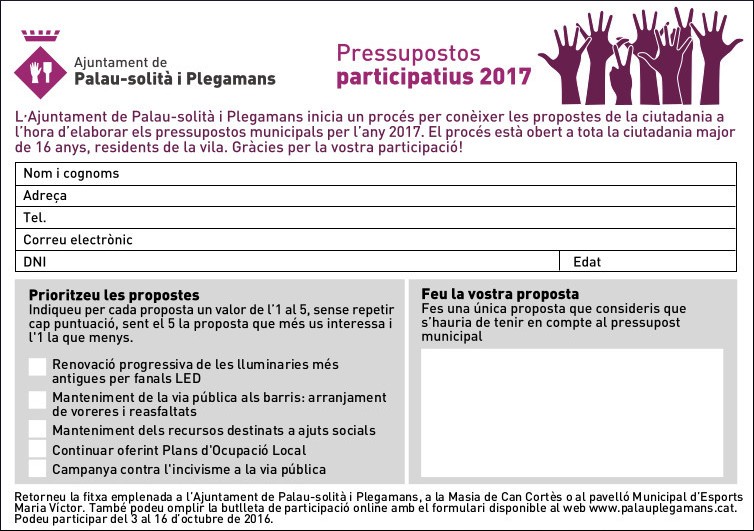 Butlleta Pressupostos Participatius