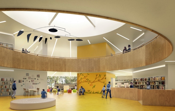 Render Biblioteca nova interior