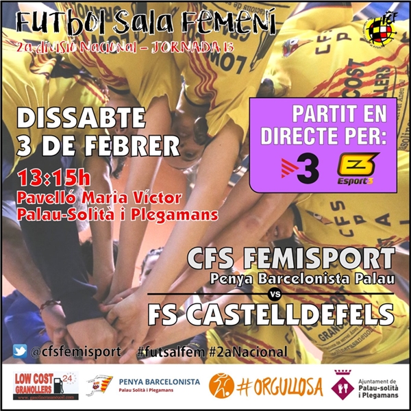 Cartell partit Femisport 3 feb 2018