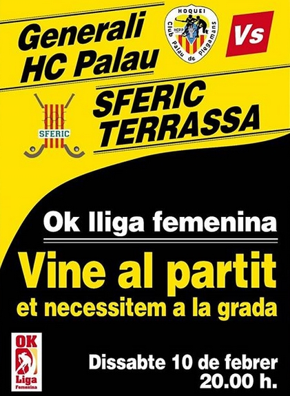 Cartell partit Hoquei noies 10 feb 2018
