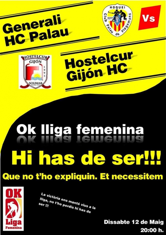 Cartell Hoquei noies Palau Gijón 12 maig 2018