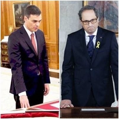 Pedro Sánchez i Quim Torra 2 juny 2018